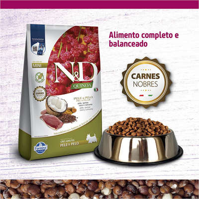 Ração Seca Farmina N&D Quinoa Pele e Pelo para Cães Adultos Porte Mini