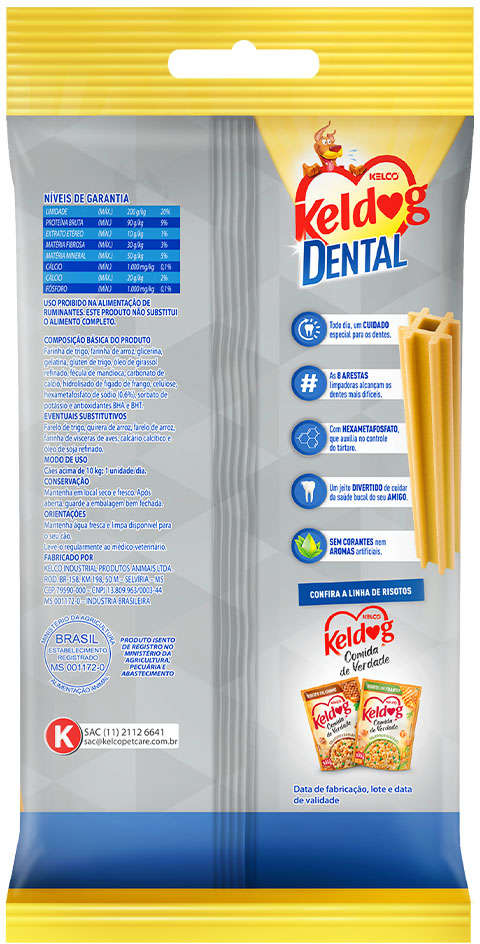 Petisco Keldog Dental para Cães Porte Médio e Grande - 80g