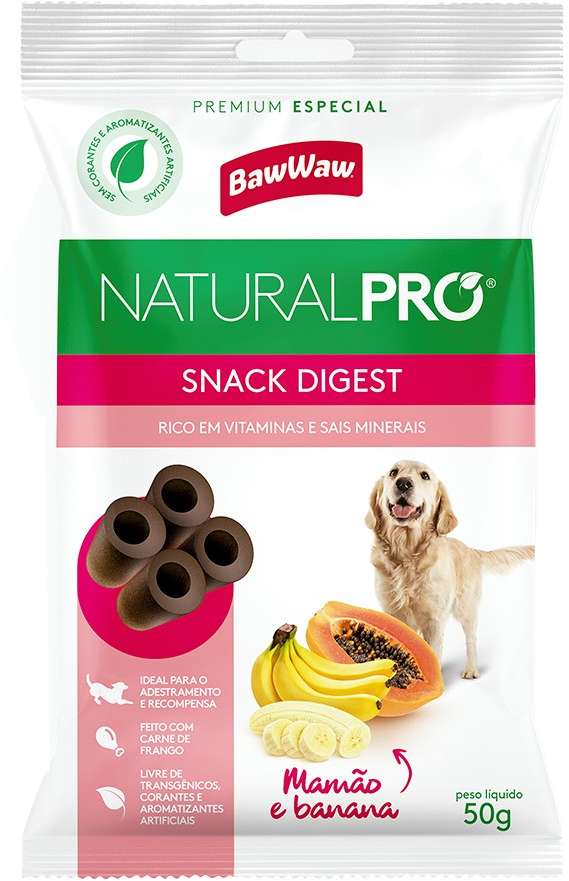 Snack Baw Waw Natural Pro para Cães Digest - 50 g