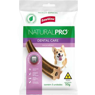 Snack Baw Waw Natural Pro para Cães Porte Médio Dental Care