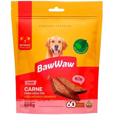 Bifinho Baw Waw para Cães Adultos Porte Grande Sabor Carne