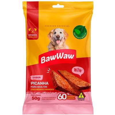 Bifinho Baw Waw para Cães Adultos Porte Grande Sabor Picanha