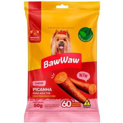 Bifinho Baw Waw para Cães Adultos Porte Pequeno Sabor Picanha