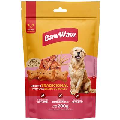 Biscoito Baw Waw para Cães Adultos Porte Médio e Grande