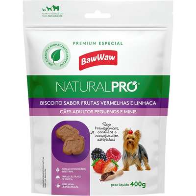 Biscoito Baw Waw Natural Pro para Cães Adultos Porte Pequeno e Mini