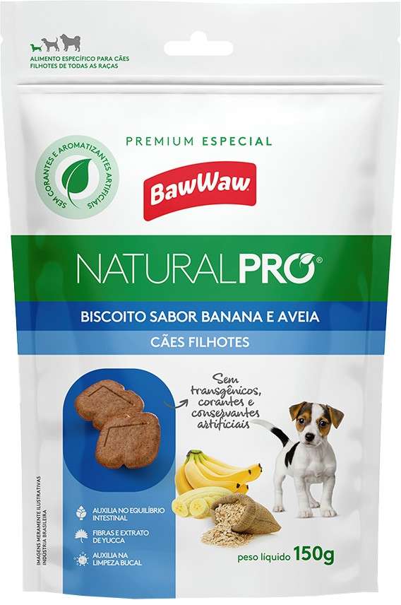 Biscoito Baw Waw Natural Pro para Cães Filhotes - 150 g