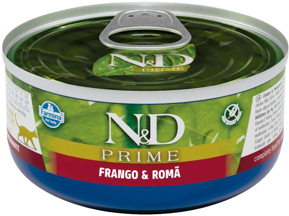 Ração Úmida Farmina N&D Prime Grain Frango & Romã para Gatos Adultos - 70 g