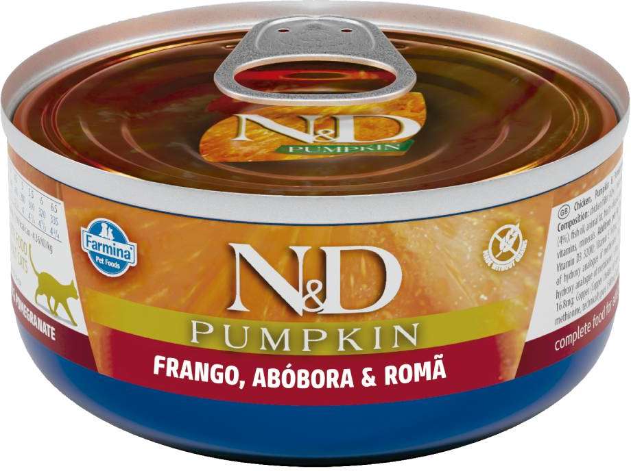 Ração Úmida Farmina N&D Pumpkin Frango, Abóbora & Romã para Gatos Adultos - 70 g