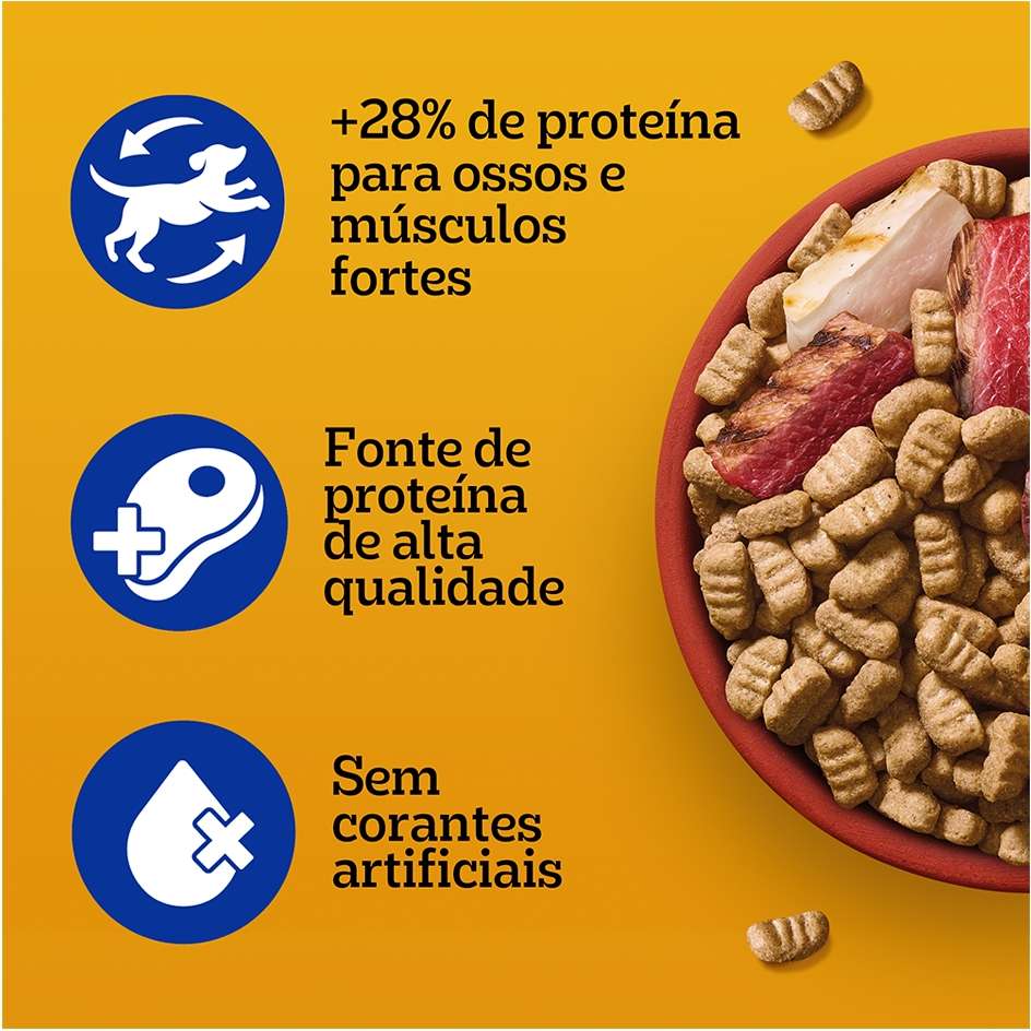 Ração Seca Pedigree High Protein Carne e Frango para Cães Adultos - 10,1Kg