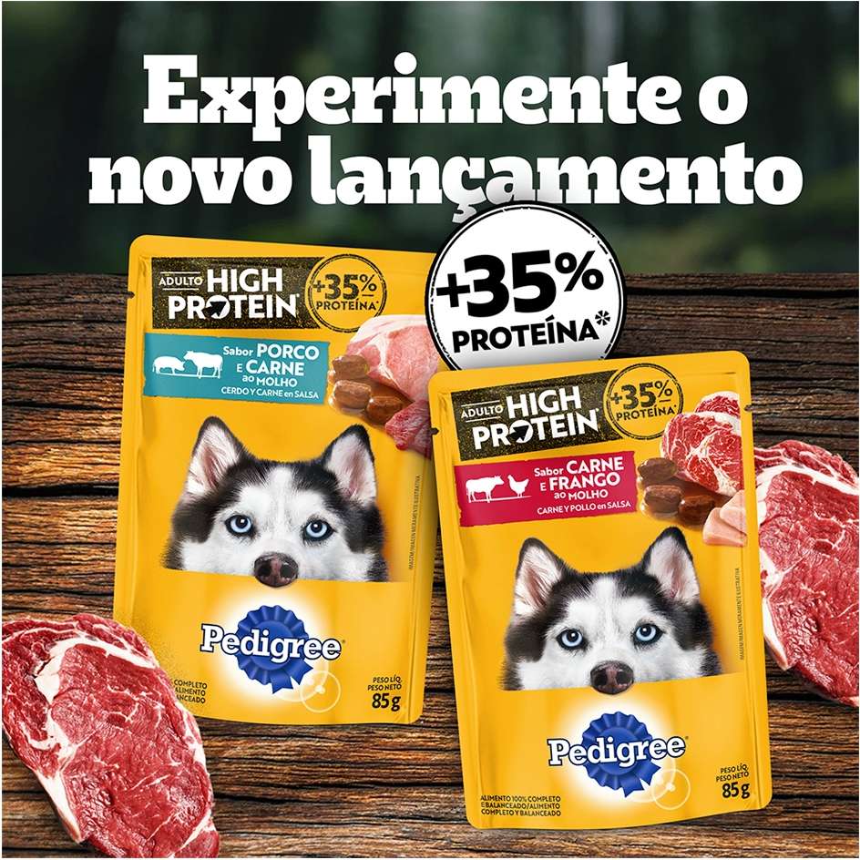 Ração Seca Pedigree High Protein Carne e Frango para Cães Adultos - 10,1Kg