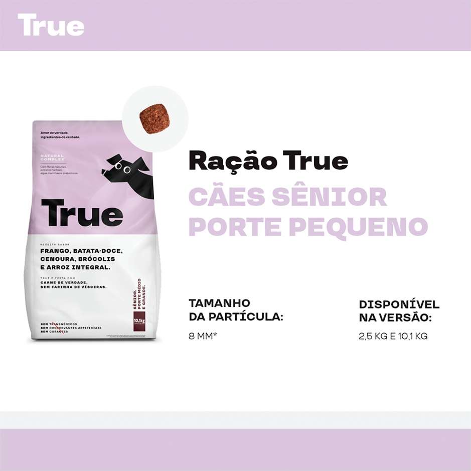 Ração Natural True para Cães Senior Raças Pequenas - 2,5Kg