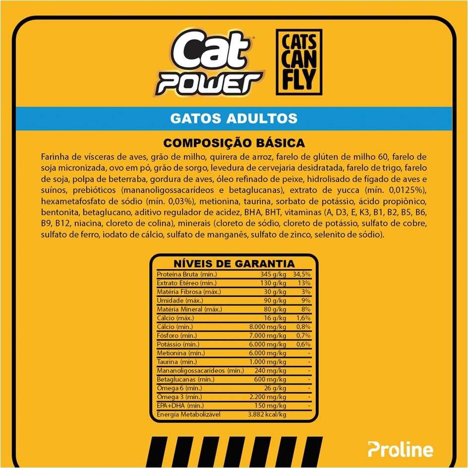 Ração Seca Cat Power Cats Can Fly Frango para Gatos Adultos - 10,1Kg