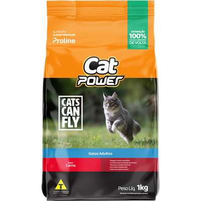 Ração Seca Cat Power Cats Can Fly Carne para Gatos Adultos