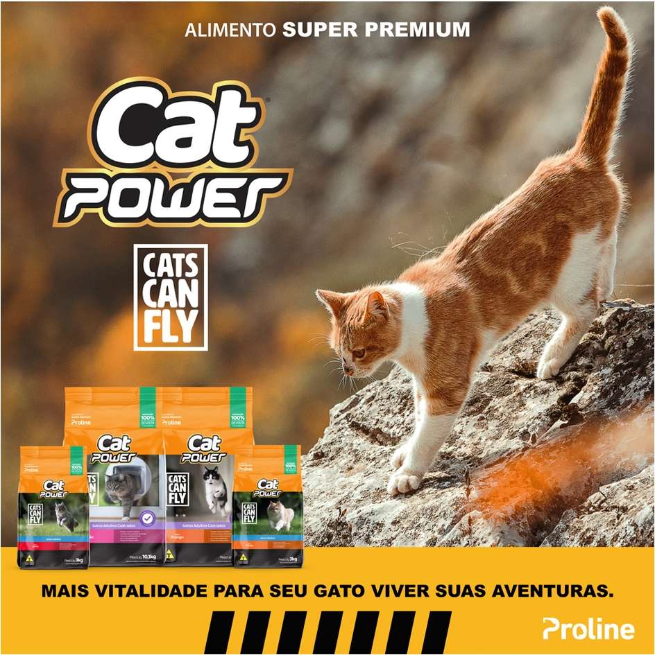 Ração Seca Cat Power Cats Can Fly Carne para Gatos Adultos - 1Kg