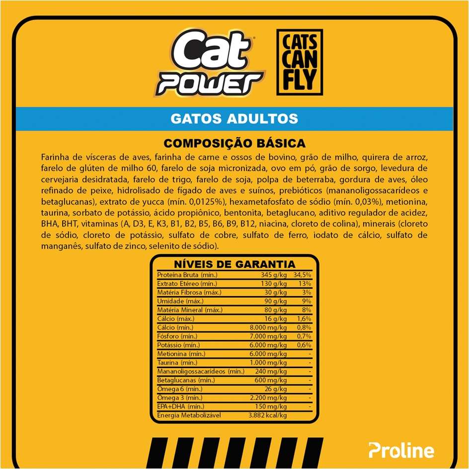 Ração Seca Cat Power Cats Can Fly Carne para Gatos Adultos - 1Kg