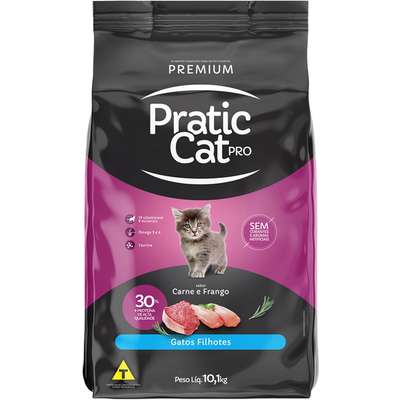 Ração Seca Pratic Cat Pro Carne e Frango para Gatos Filhotes