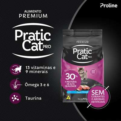 Ração Seca Pratic Cat Pro Carne e Frango para Gatos Filhotes