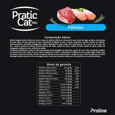 Ração Seca Pratic Cat Pro Carne e Frango para Gatos Filhotes