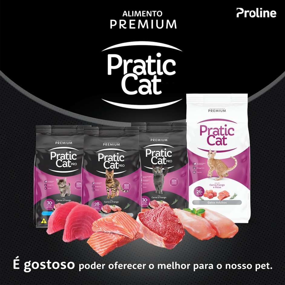 Ração Seca Pratic Cat Pro Carne e Frango para Gatos Adultos - 10,1Kg