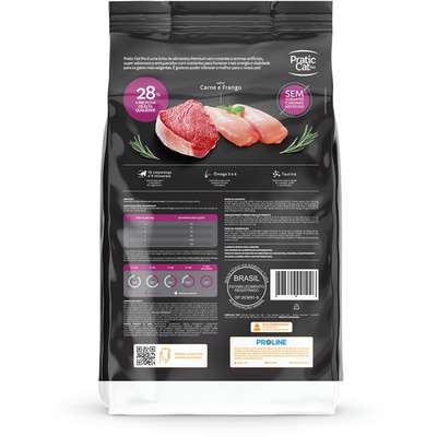 Ração Seca Pratic Cat Pro Carne e Frango para Gatos Adultos