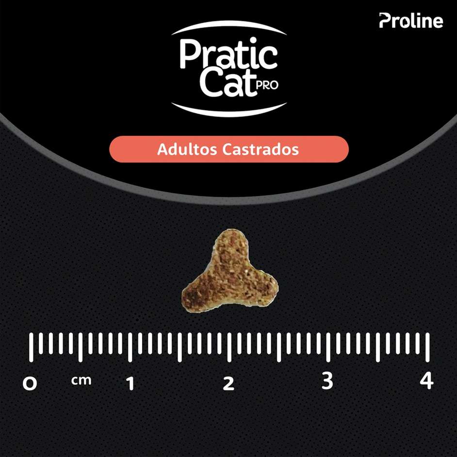 Ração Seca Pratic Cat Pro Carne e Frango para Gatos Adultos Castrados - 10,1Kg