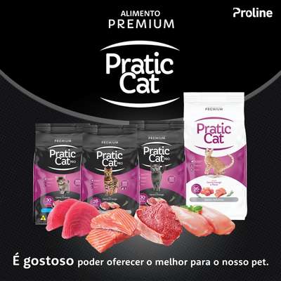 Ração Seca Pratic Cat Pro Carne e Frango para Gatos Adultos Cadastrados