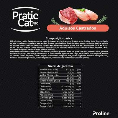 Ração Seca Pratic Cat Pro Carne e Frango para Gatos Adultos Cadastrados