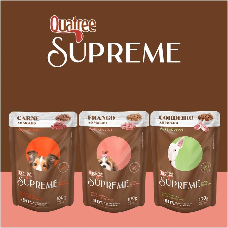 Ração Úmida Quatree Supreme Frango para Cães Adultos - 100 g