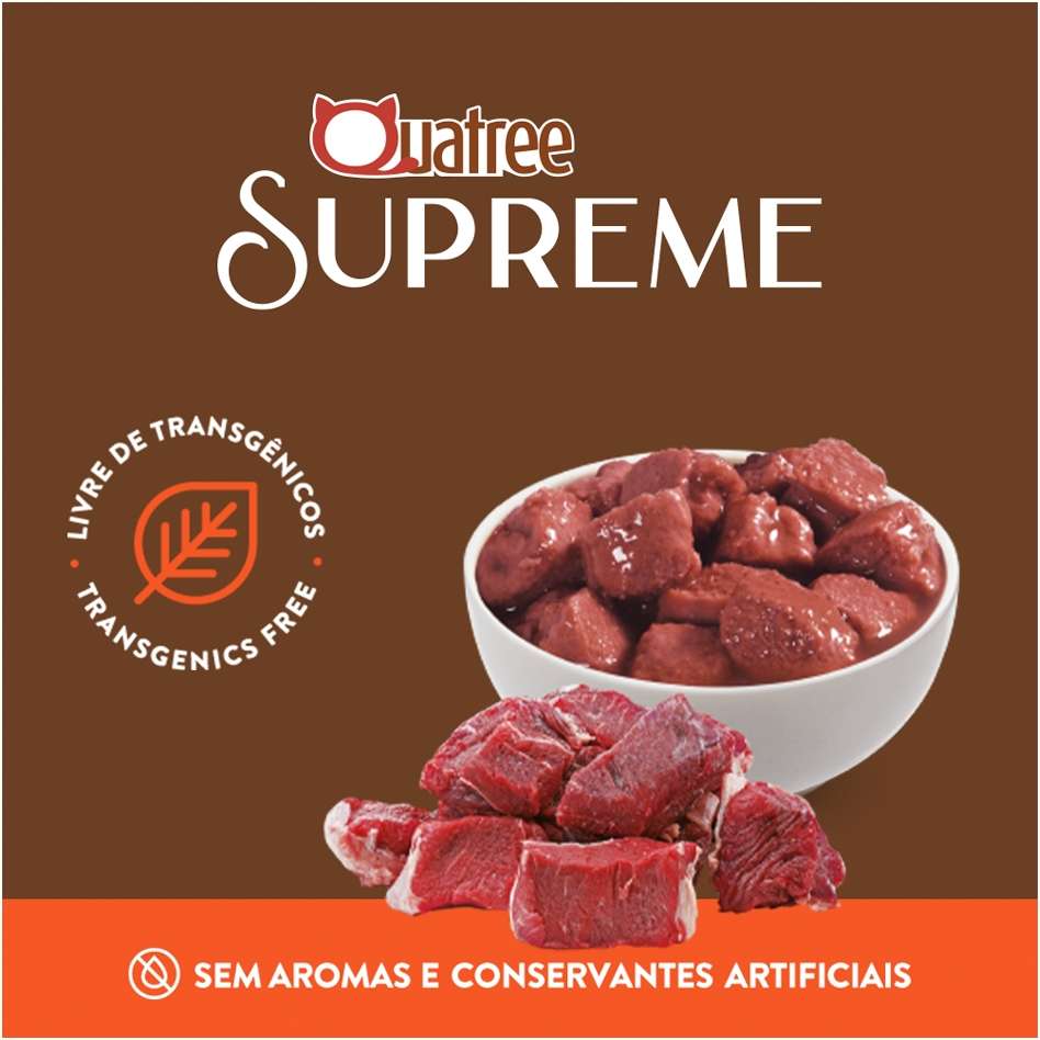 Ração Úmida Quatree Supreme Carne para Gatos Castrados - 85 g