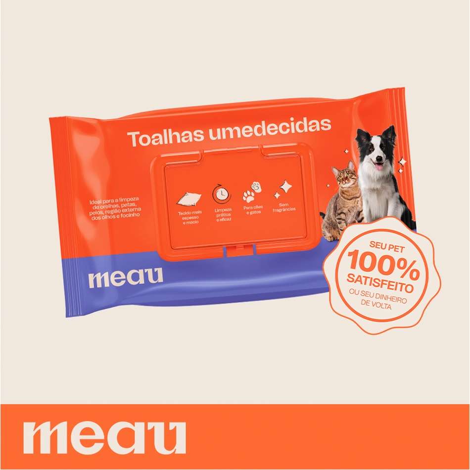 Toalhas Umedecidas Meau para Cães e Gatos - 1 Pacote