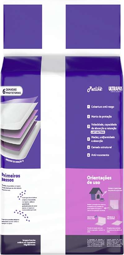 Tapete Higiênico PetLike Ultra Pads Lavanda - 30 Unidades