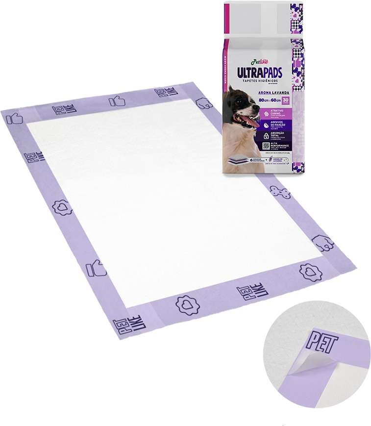 Tapete Higiênico PetLike Ultra Pads Lavanda - 30 Unidades