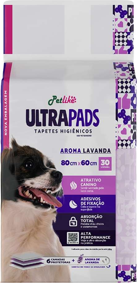 Tapete Higiênico PetLike Ultra Pads Lavanda - 30 Unidades