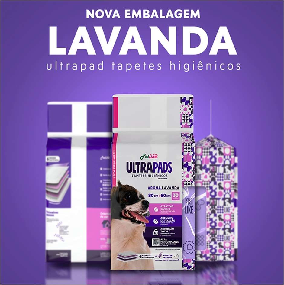 Tapete Higiênico PetLike Ultra Pads Lavanda - 30 Unidades