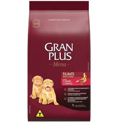 Ração GranPlus Menu Carne e Arroz para Cães Filhotes
