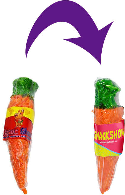 Osso Snack Show para Cães Adultos Cenoura Shrink - 1 Unidade