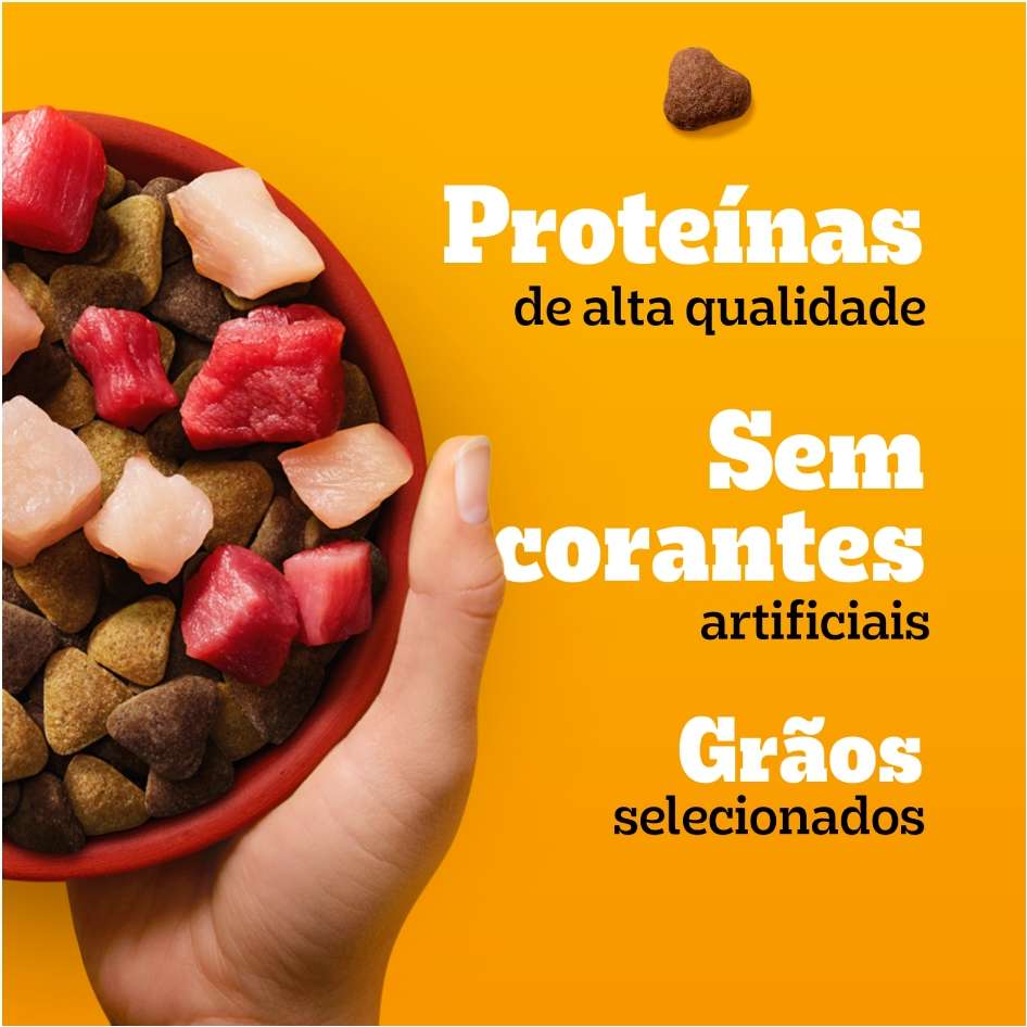 Ração Seca Pedigree Carne, Frango e Cereais para Cães Adultos Raças Médias e Grandes - 15Kg