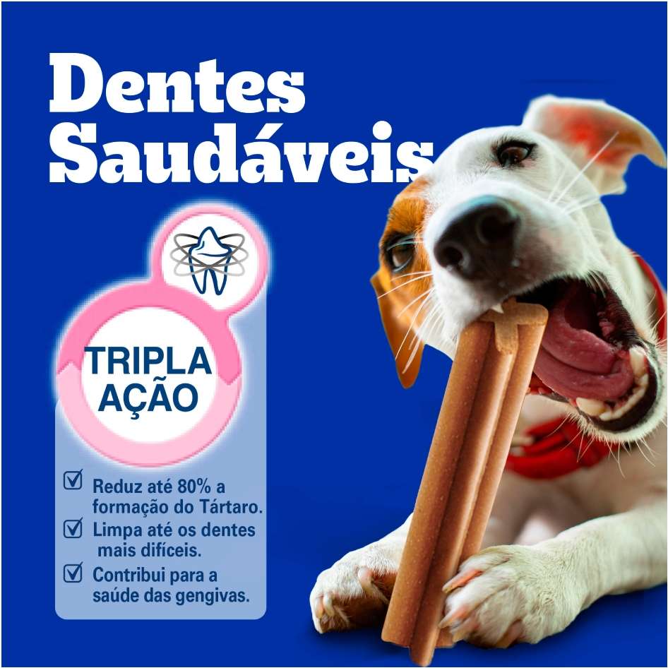 Petisco Pedigree Dentastix para Cães Adultos Porte Médio Sabor Carne - 7 Unidades
