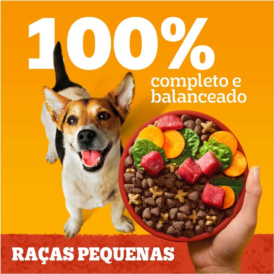 Ração Pedigree Carne e Vegetais Cães Adultos Raças Pequenas e Minis - 15Kg
