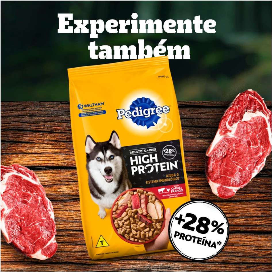 Ração Úmida Pedigree High Protein Sachê Carne e Frango Ao Molho para Cães Adultos - 85 g