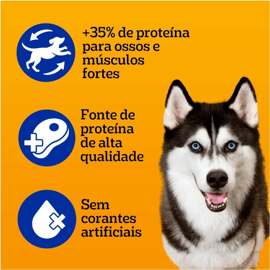 Ração Úmida Pedigree High Protein Sachê Porco e Carne Ao Molho para Cães Adultos - 85 g