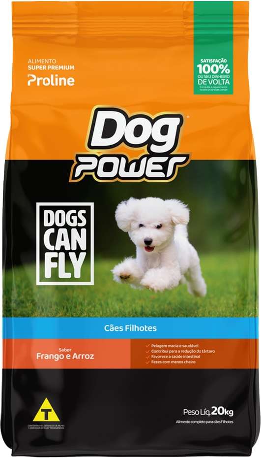 Ração Seca Dog Power Frango e Arroz para Cães Filhotes - 20Kg