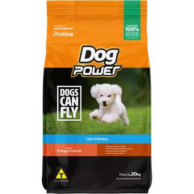 Ração Seca Dog Power Dogs Can Fly Frango e Arroz para Cães Filhotes