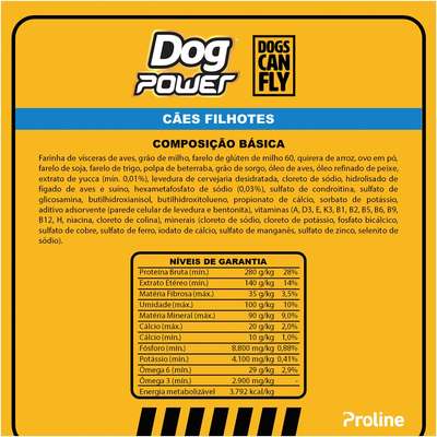 Ração Seca Dog Power Dogs Can Fly Frango e Arroz para Cães Filhotes