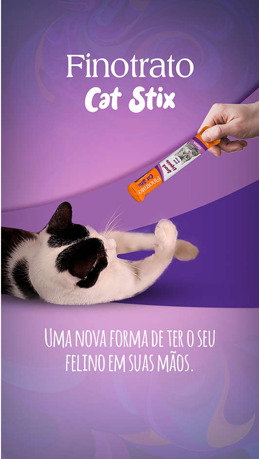 Petisco Finotrato Cat Stix para Gatos Sabor Frango - 1 Pacote (6 Unidades)