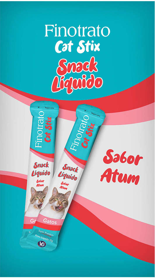 Petisco Finotrato Cat Stix para Gatos Sabor Atum - 1 Pacote (6 Unidades)
