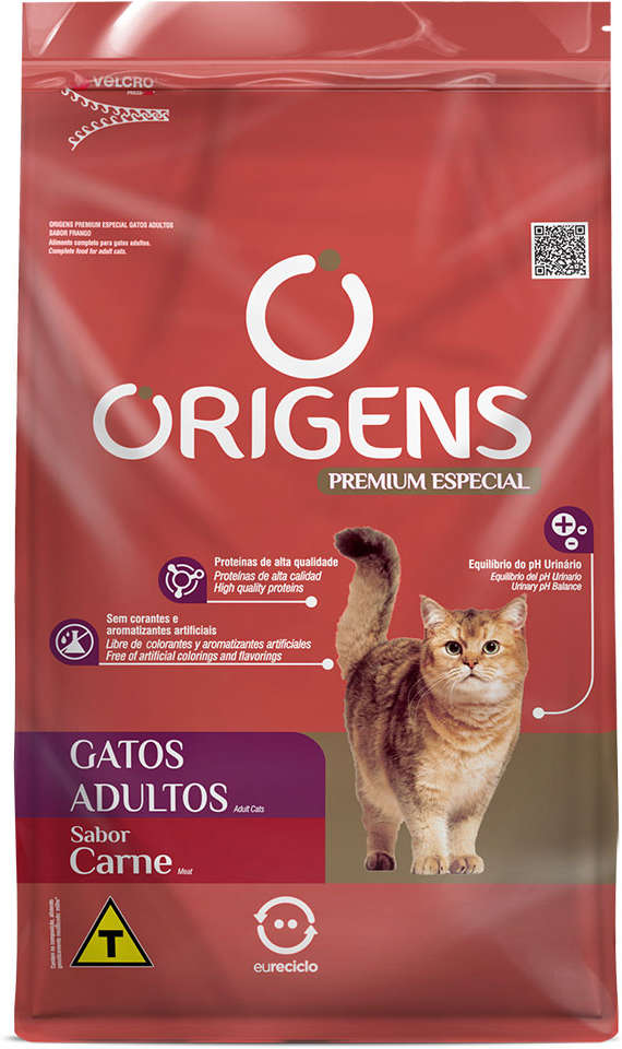 Ração Seca Origens Carne Gatos Adultos - 10,1Kg