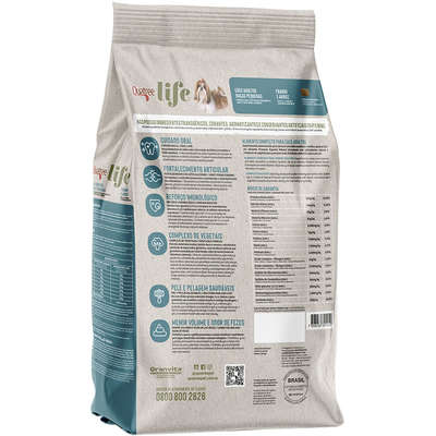 Ração Seca Quatree Life Frango e Arroz Cães Adultos Raças Pequenas