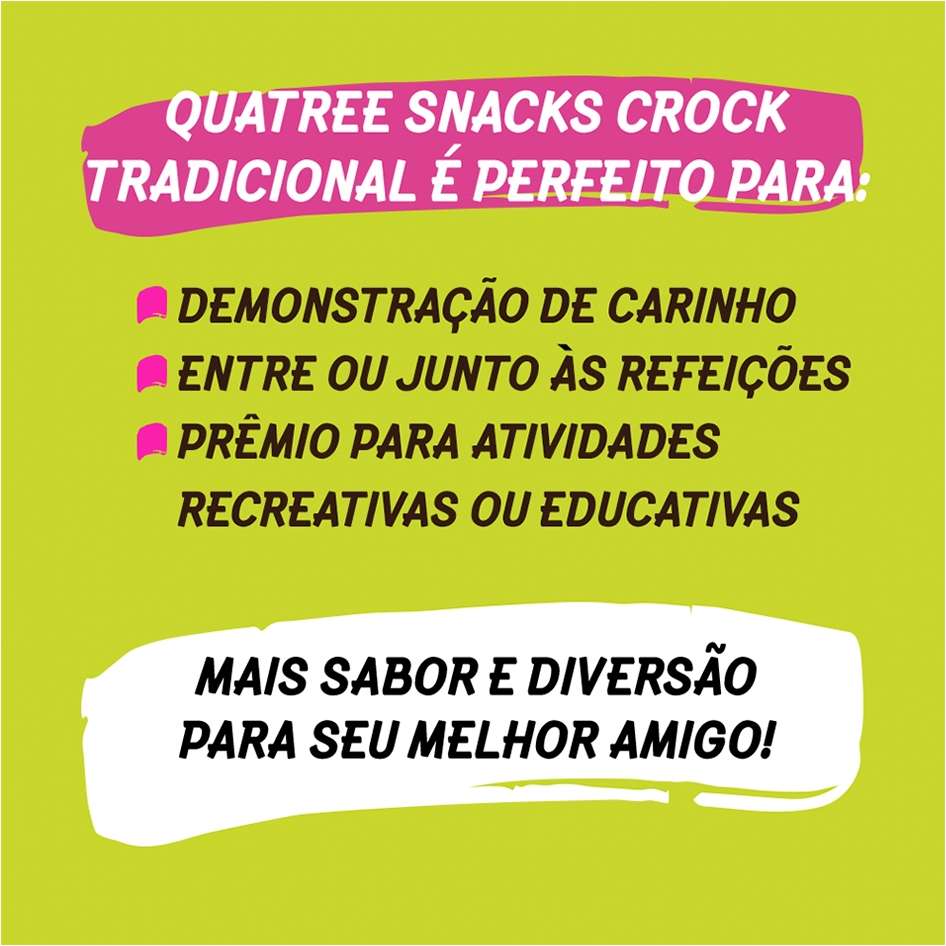 Kit Biscoito Quatree Snacks Crock Tradicional para Cães Adultos - 6 Unidades