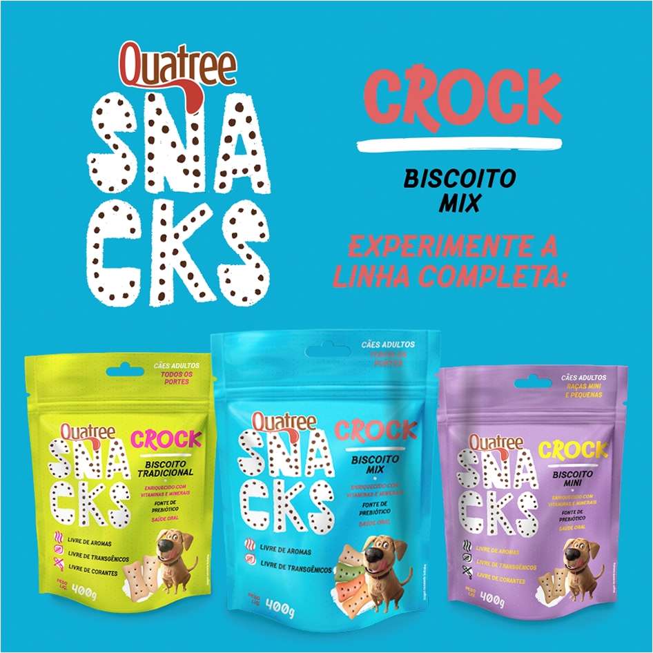 Biscoito Quatree Snacks Crock Mix para Cães Adultos - 400g
